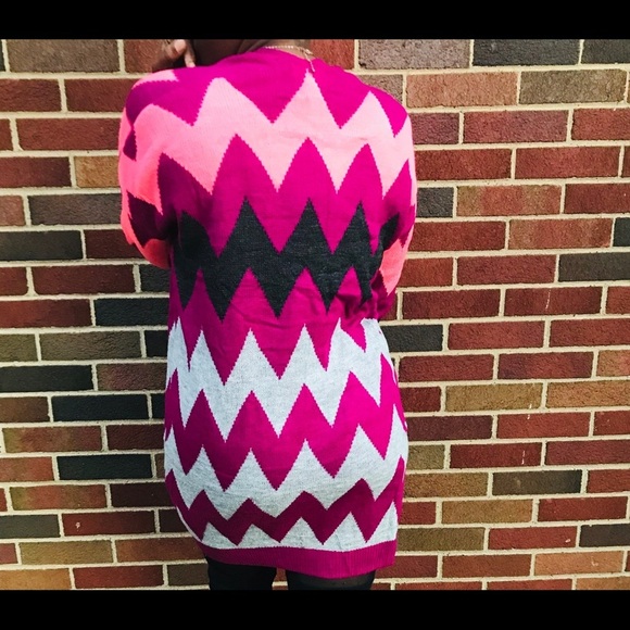 LOVE MAGENTA GREY LONG SLEEVE OPEN CARDIGAN - Picture 5 of 7